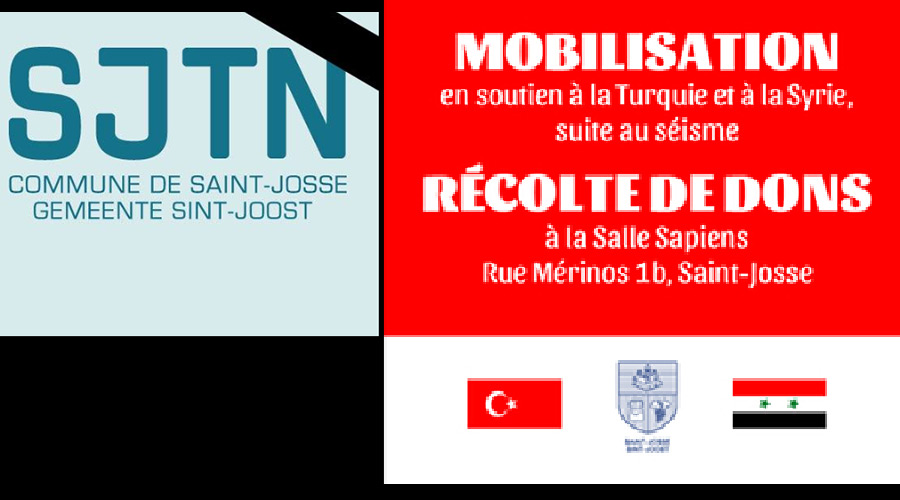 Mobilisation générale à Saint-Josse en soutien à la Turquie et à la Syrie